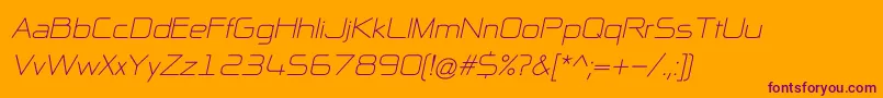 Шрифт NpNaipolAllInOneItalic – фиолетовые шрифты на оранжевом фоне