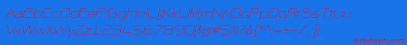 NpNaipolAllInOneItalic Font – Red Fonts on Blue Background