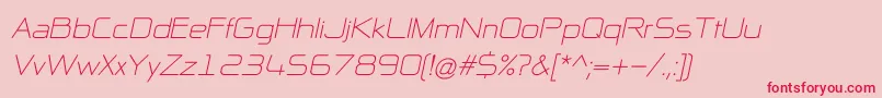 フォントNpNaipolAllInOneItalic – ピンクの背景に赤い文字