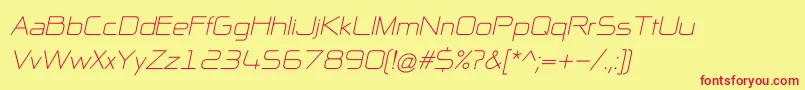 フォントNpNaipolAllInOneItalic – 赤い文字の黄色い背景