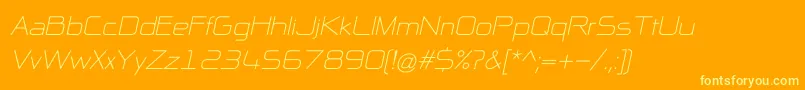 NpNaipolAllInOneItalic Font – Yellow Fonts on Orange Background