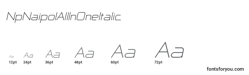 Размеры шрифта NpNaipolAllInOneItalic