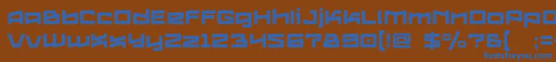 Logofontik4fStripesRegular Font – Blue Fonts on Brown Background