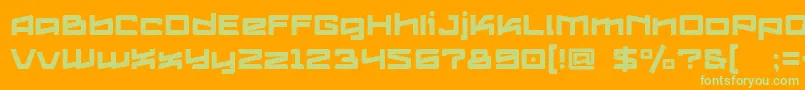 Logofontik4fStripesRegular Font – Green Fonts on Orange Background