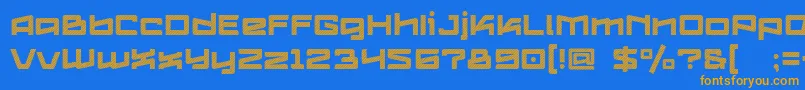 Fonte Logofontik4fStripesRegular – fontes laranjas em um fundo azul