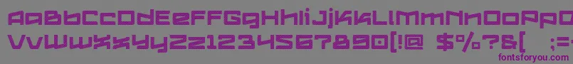 フォントLogofontik4fStripesRegular – 紫色のフォント、灰色の背景
