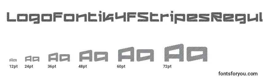 Größen der Schriftart Logofontik4fStripesRegular