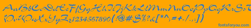 Slogan Font – Blue Fonts on Orange Background