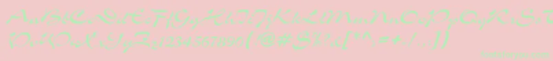 Slogan Font – Green Fonts on Pink Background