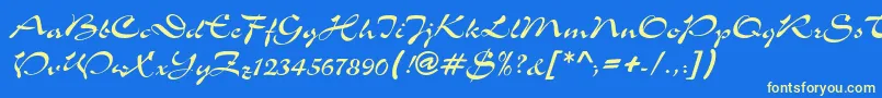 フォントSlogan – 黄色の文字、青い背景