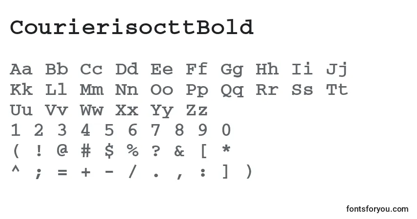 A fonte CourierisocttBold – alfabeto, números, caracteres especiais
