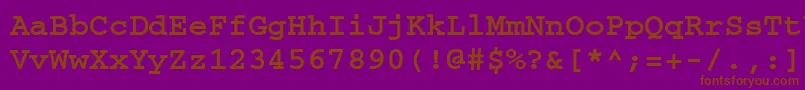 Шрифт CourierisocttBold – коричневые шрифты на фиолетовом фоне