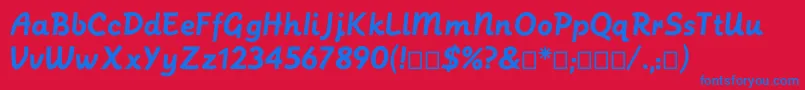 Postface Font – Blue Fonts on Red Background