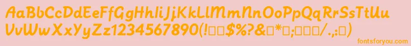 Postface Font – Orange Fonts on Pink Background