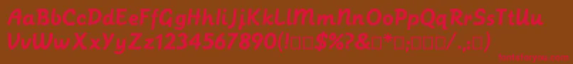 Postface Font – Red Fonts on Brown Background