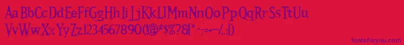 Kalls ffy Font – Purple Fonts on Red Background