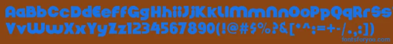 フォントNickelbumpy – 茶色の背景に青い文字