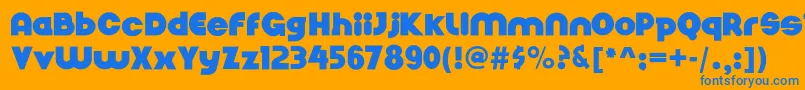 Nickelbumpy Font – Blue Fonts on Orange Background