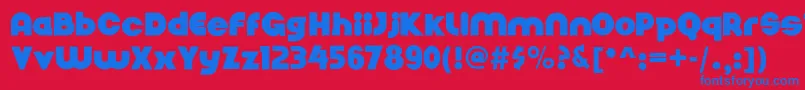 Nickelbumpy-Schriftart – Blaue Schriften auf rotem Hintergrund