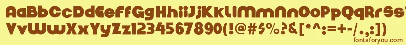 Nickelbumpy Font – Brown Fonts on Yellow Background
