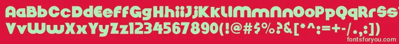 Fonte Nickelbumpy – fontes verdes em um fundo vermelho