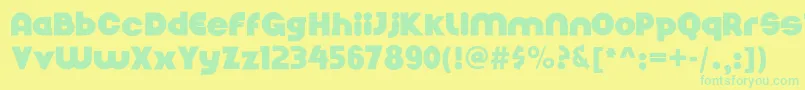 Fonte Nickelbumpy – fontes verdes em um fundo amarelo