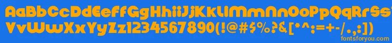 Nickelbumpy Font – Orange Fonts on Blue Background
