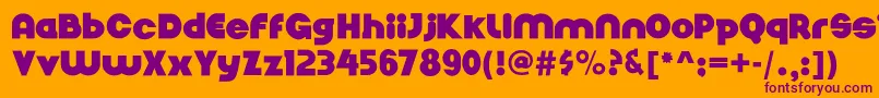Nickelbumpy-fontti – violetit fontit oranssilla taustalla