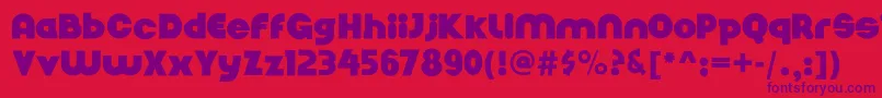 Nickelbumpy-Schriftart – Violette Schriften auf rotem Hintergrund