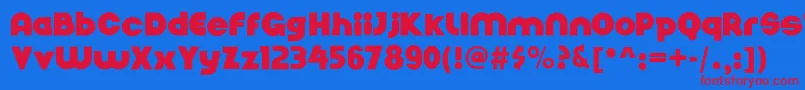 Nickelbumpy-fontti – punaiset fontit sinisellä taustalla