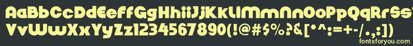 フォントNickelbumpy – 黒い背景に黄色の文字