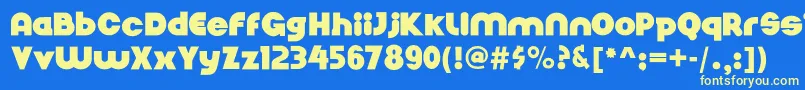 Nickelbumpy Font – Yellow Fonts on Blue Background