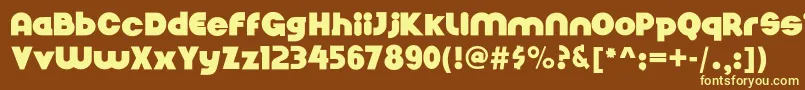 Nickelbumpy-fontti – keltaiset fontit ruskealla taustalla