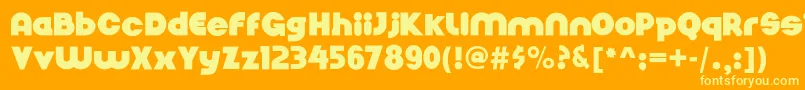 Fonte Nickelbumpy – fontes amarelas em um fundo laranja