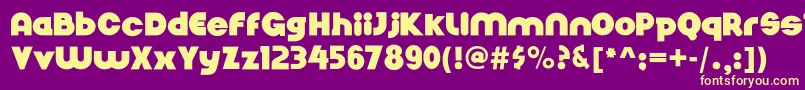 Nickelbumpy Font – Yellow Fonts on Purple Background