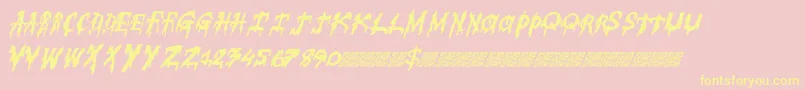 Superfear Font – Yellow Fonts on Pink Background