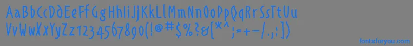 Alphabetismhand Font – Blue Fonts on Gray Background