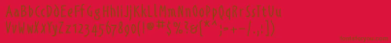 Шрифт Alphabetismhand – коричневые шрифты на красном фоне