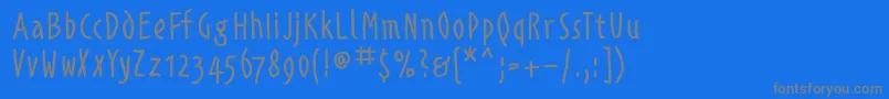 フォントAlphabetismhand – 青い背景に灰色の文字