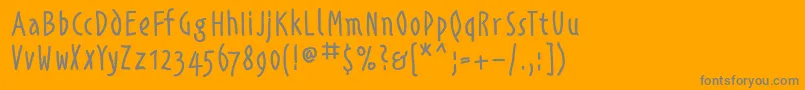 Alphabetismhand Font – Gray Fonts on Orange Background