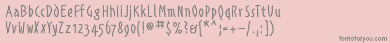 Alphabetismhand Font – Gray Fonts on Pink Background