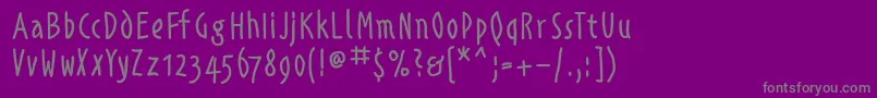Fonte Alphabetismhand – fontes cinzas em um fundo violeta