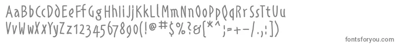 Alphabetismhand-fontti – harmaat kirjasimet valkoisella taustalla