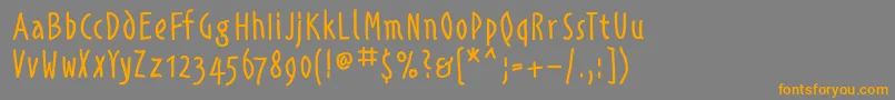 Alphabetismhand Font – Orange Fonts on Gray Background