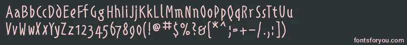 フォントAlphabetismhand – 黒い背景にピンクのフォント