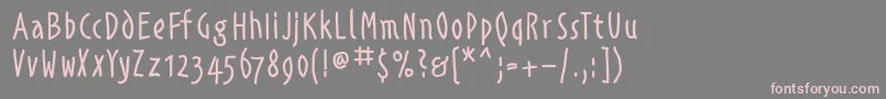 Alphabetismhand Font – Pink Fonts on Gray Background
