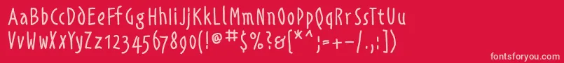 Подробнее о шрифте Alphabetismhand Шрифт Alphabetismhand – розовые шрифты на красном фоне