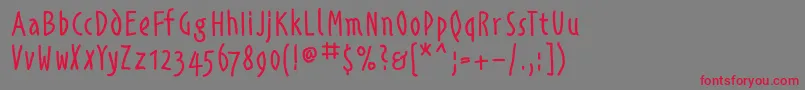 Alphabetismhand Font – Red Fonts on Gray Background