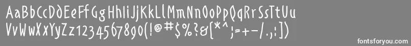 Alphabetismhand Font – White Fonts on Gray Background