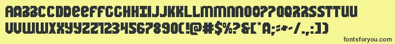Warnationexpand-fontti – mustat fontit keltaisella taustalla